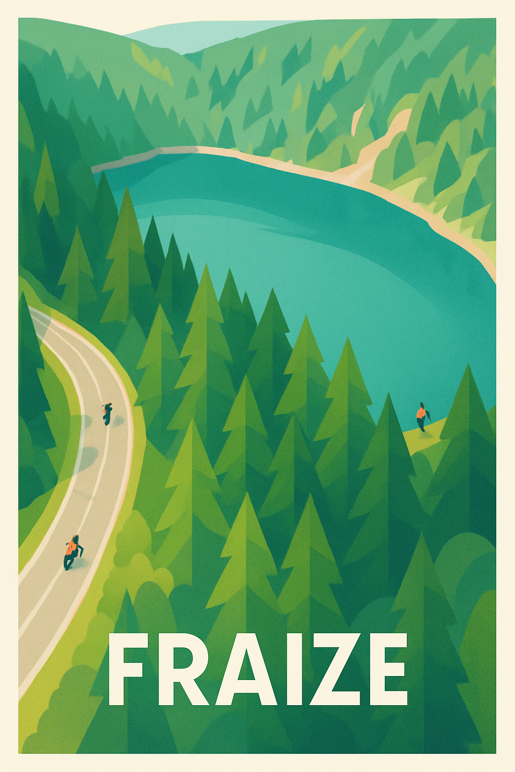 Vosges France Pas de Cadre / 20 × 30cm Affiche de Fraize - Évasion Nature au Cœur des Forêts