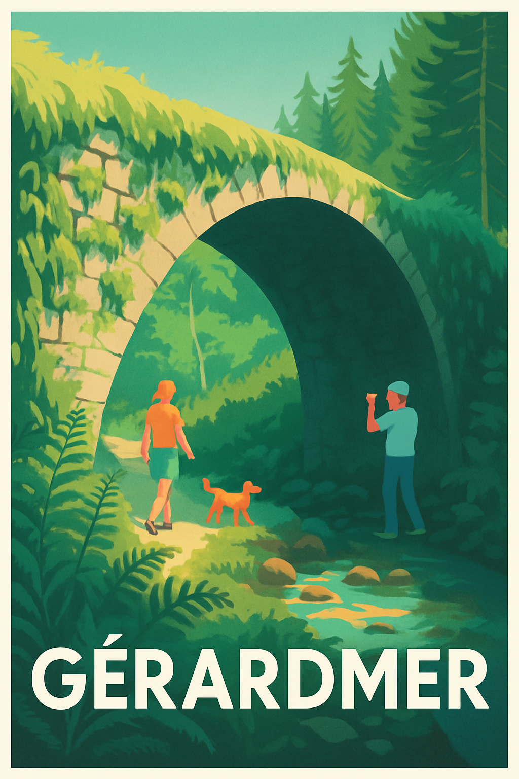 Vosges France Pas de Cadre / 20 × 30cm Affiche de Gérardmer - Escapade nature pleine de charme