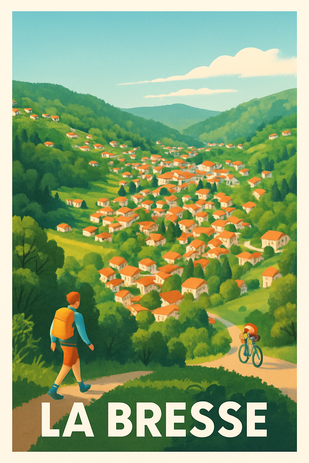 Vosges France Pas de Cadre / 20 × 30cm Affiche de La Bresse - Évasion nature et village pittoresque