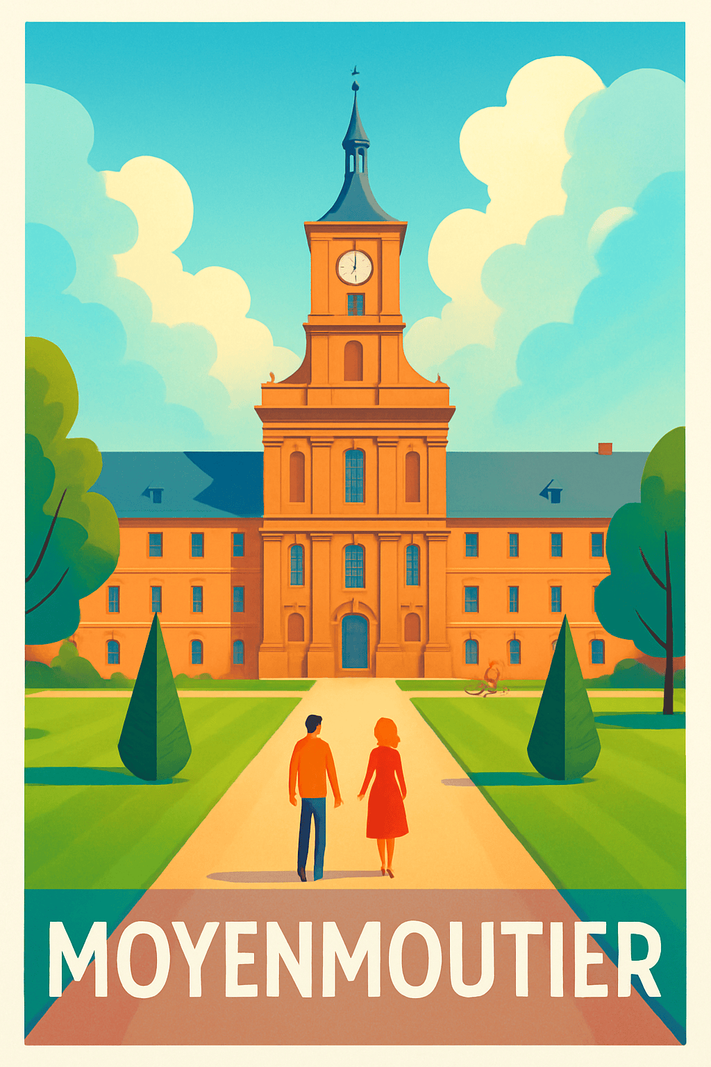 Vosges France Pas de Cadre / 20 × 30cm Affiche de Moyenmoutier - Élégance historique au cœur de la Lorraine