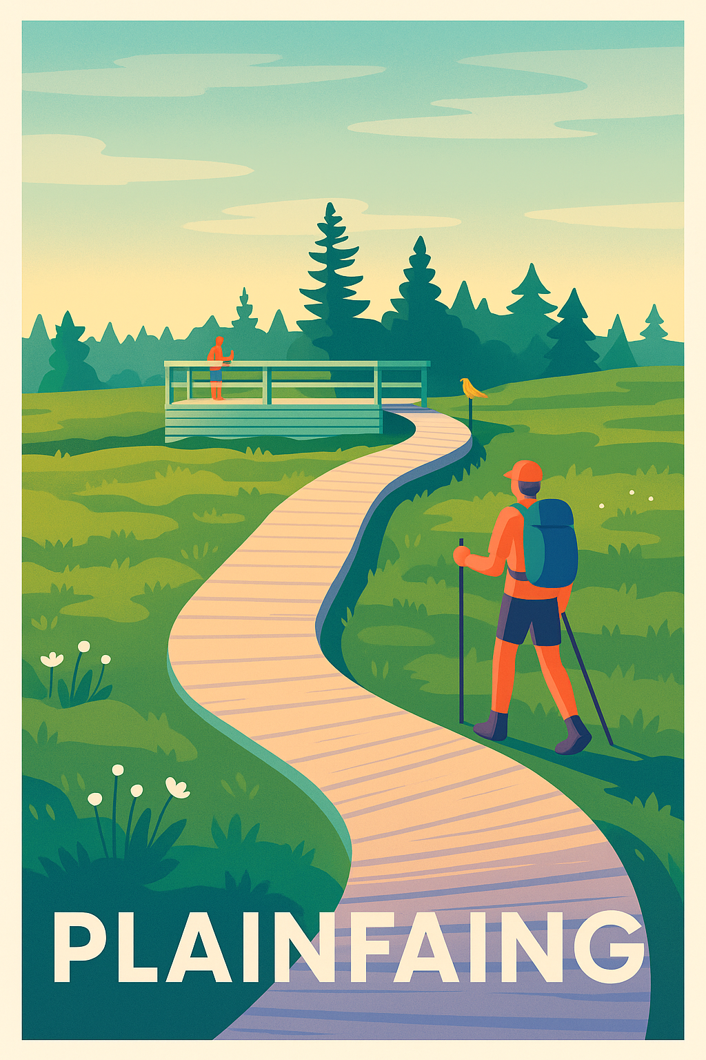 Vosges France Pas de Cadre / 20 × 30cm Affiche de Plainfaing - Escapade nature au grand air