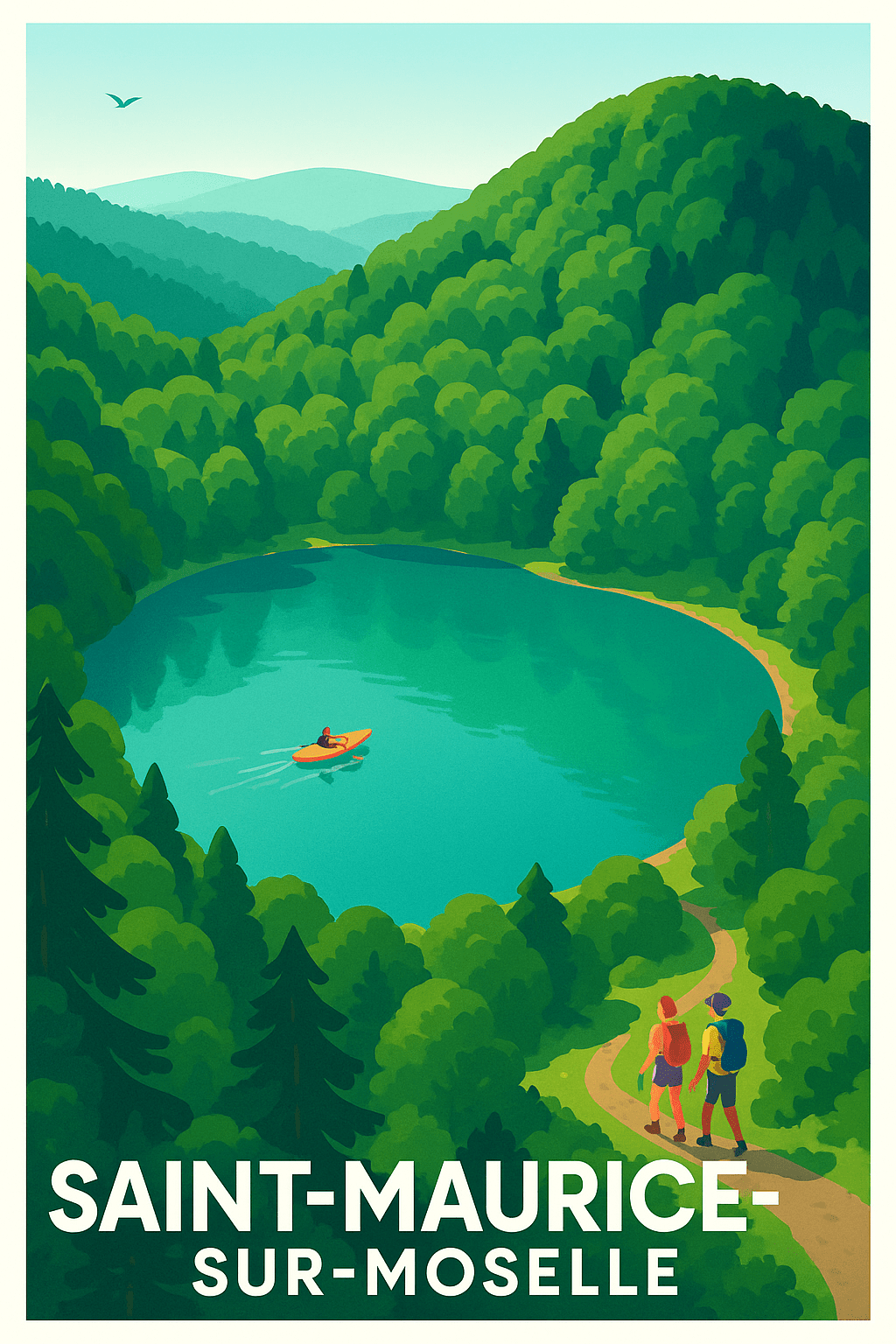 Vosges France Pas de Cadre / 20 × 30cm Affiche de Saint-Maurice-sur-Moselle - Escapade Nature au Cœur des Vosges