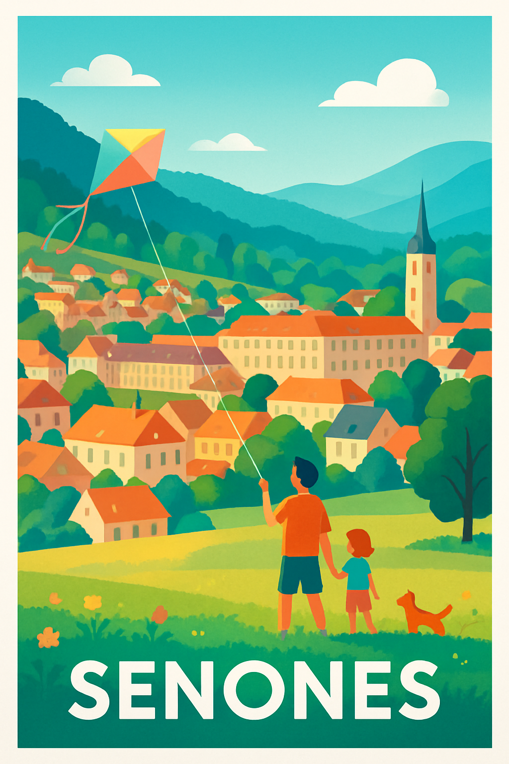 Affiche Senones — Douceur de vivre au cœur des Vosges · poster d'art de Senones