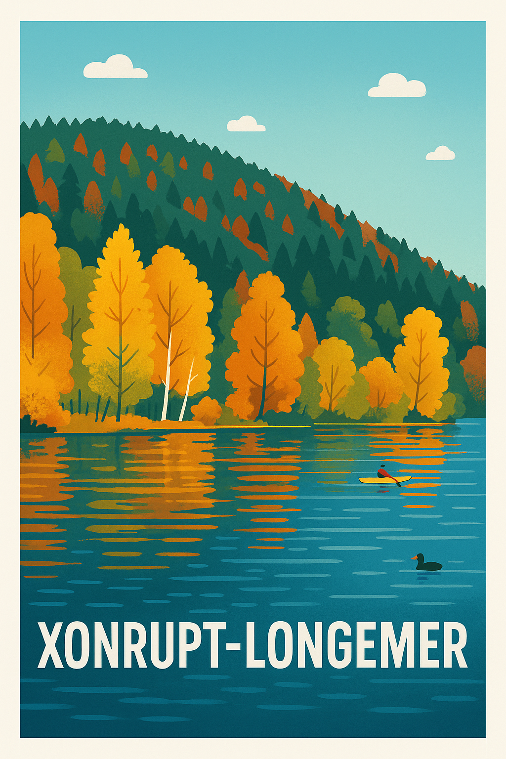 Affiche Xonrupt-Longemer — Nature et sérénité au fil de l'eau · poster d'art de Xonrupt-Longemer