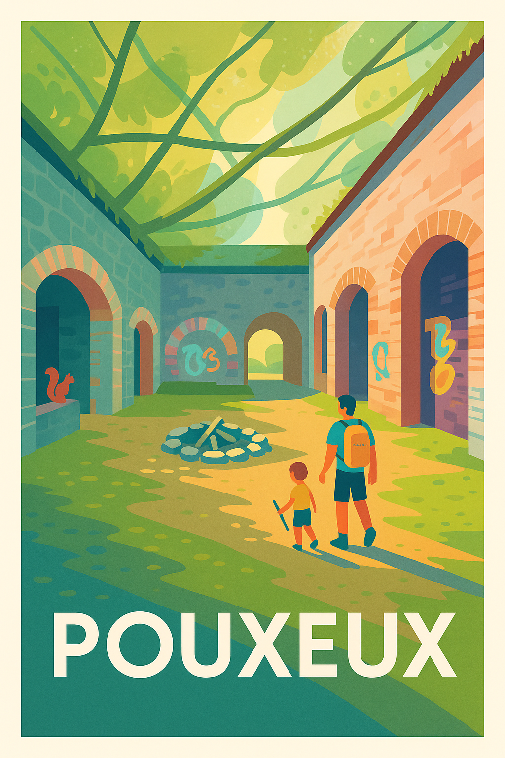 Vosges France Pas de Cadre / 20 × 30cm Affiche Pouxeux - Un havre de nature et de patrimoine