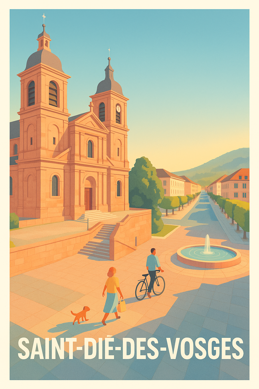 Vosges France Pas de Cadre / 20 × 30cm Affiche Saint-Dié-des-Vosges - Évasion paisible et lumineuse