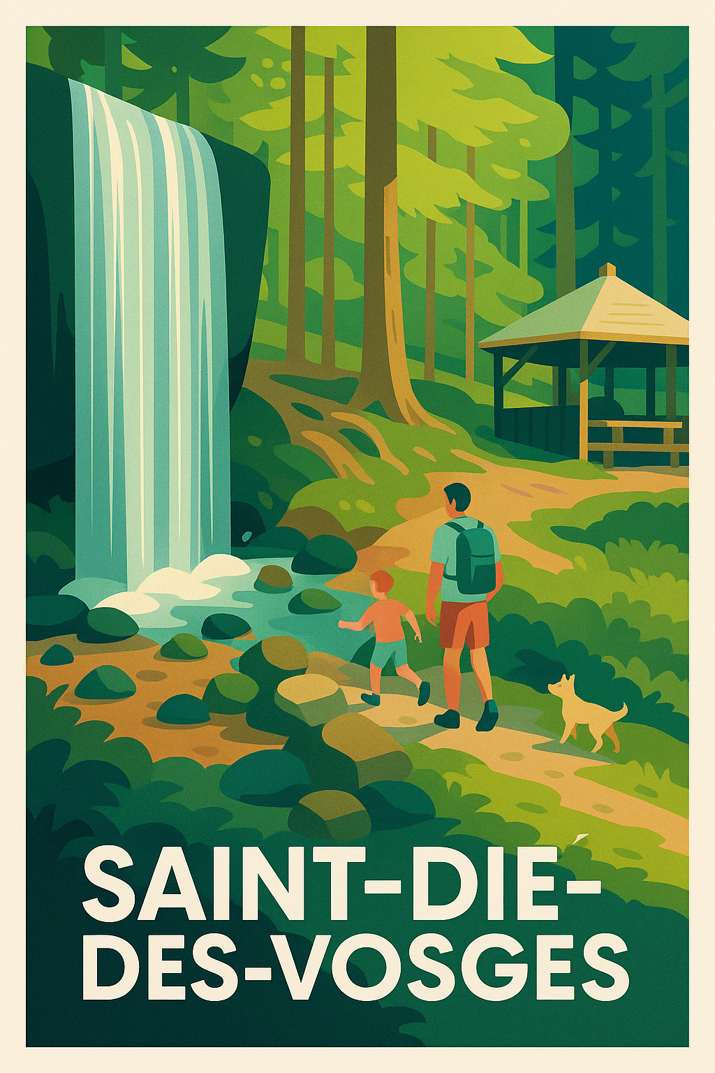 Vosges France Pas de Cadre / 20 × 30cm Affiche Saint-Dié-des-Vosges - Nature et aventure au cœur des Vosges
