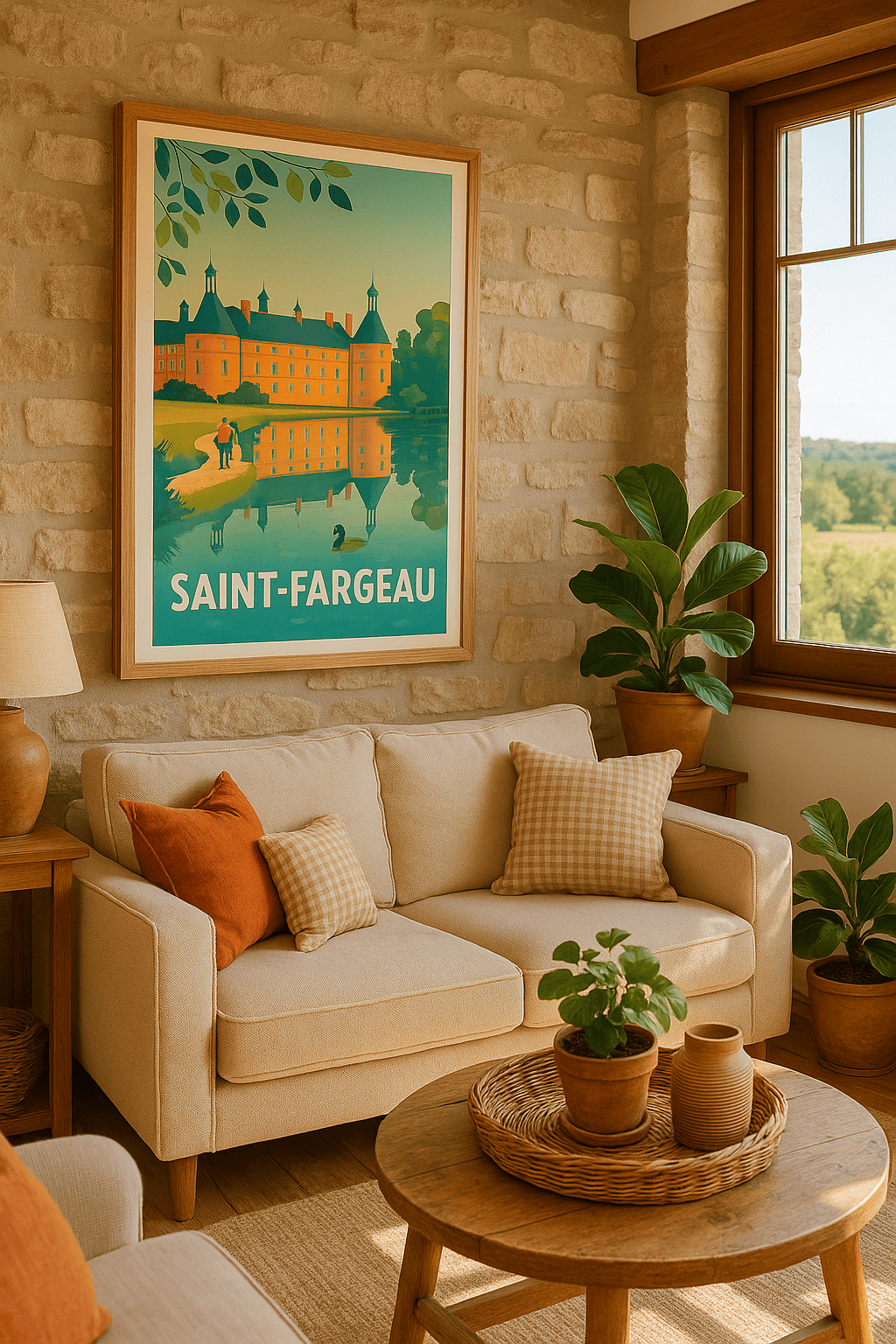 Yonne France Affiche de Saint-Fargeau - Charme et sérénité au château
