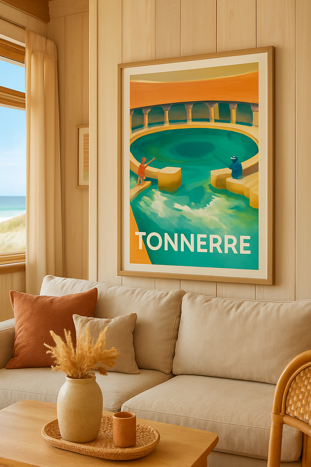 Affiche Tonnerre — Séjour au bassin historique · poster d'art de Tonnerre