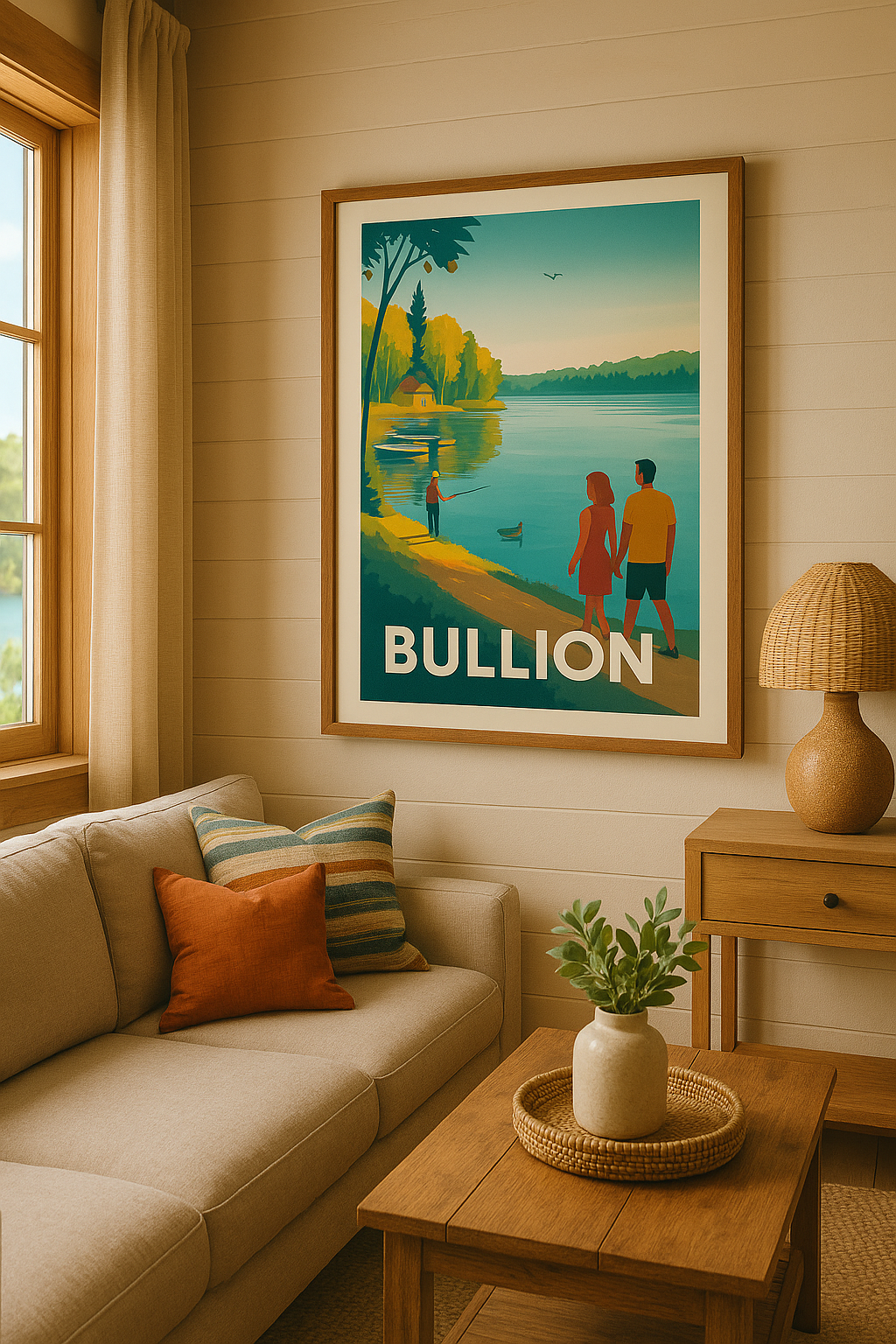Yvelines France Affiche de Bullion - Escapade paisible au bord du lac