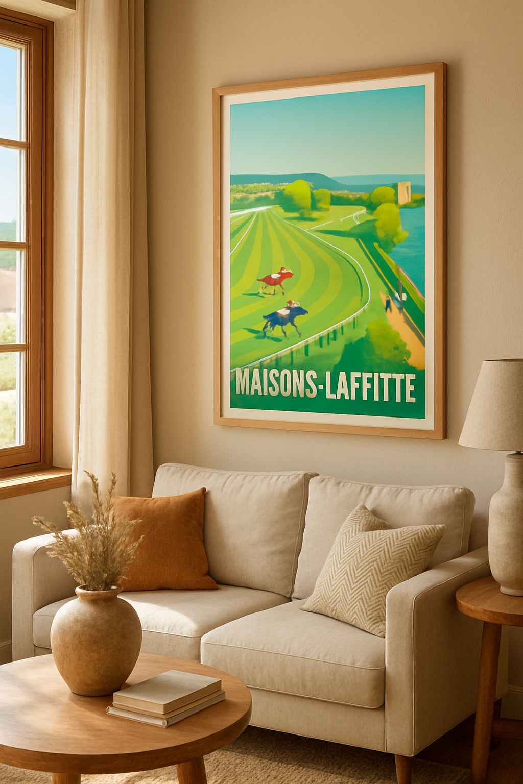 Affiche Maisons-Laffitte — L'élégance des courses hippiques · poster d'art de Maisons-Laffitte