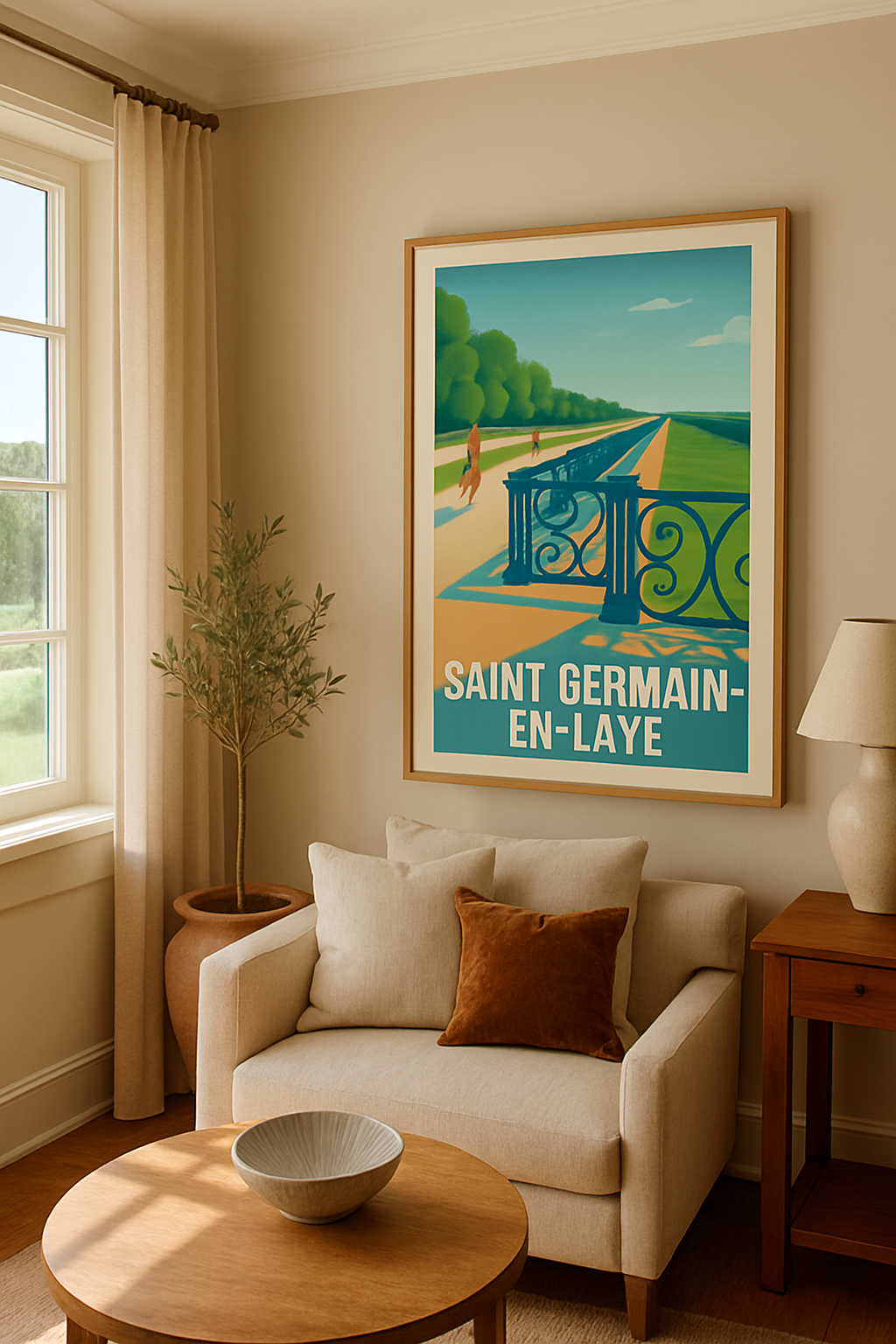 Yvelines France Affiche de Saint-Germain-en-Laye - Promenade au soleil dans un cadre enchanteur