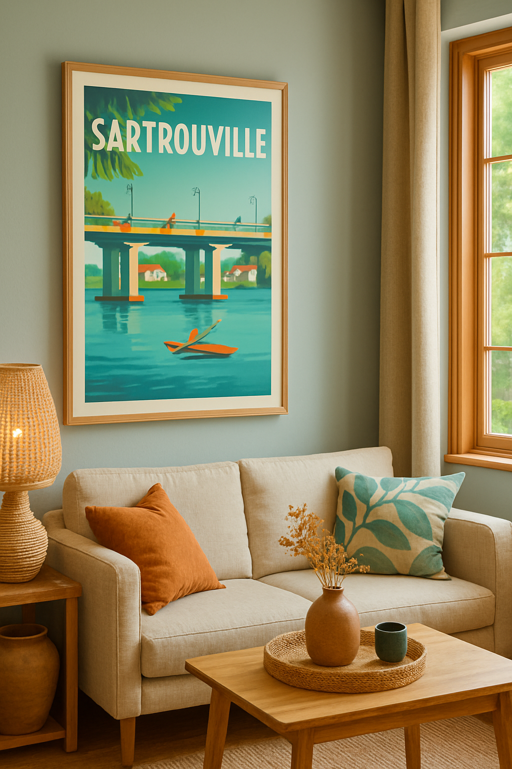 Affiche Sartrouville — Évasion au fil de l'eau · poster d'art de Sartrouville