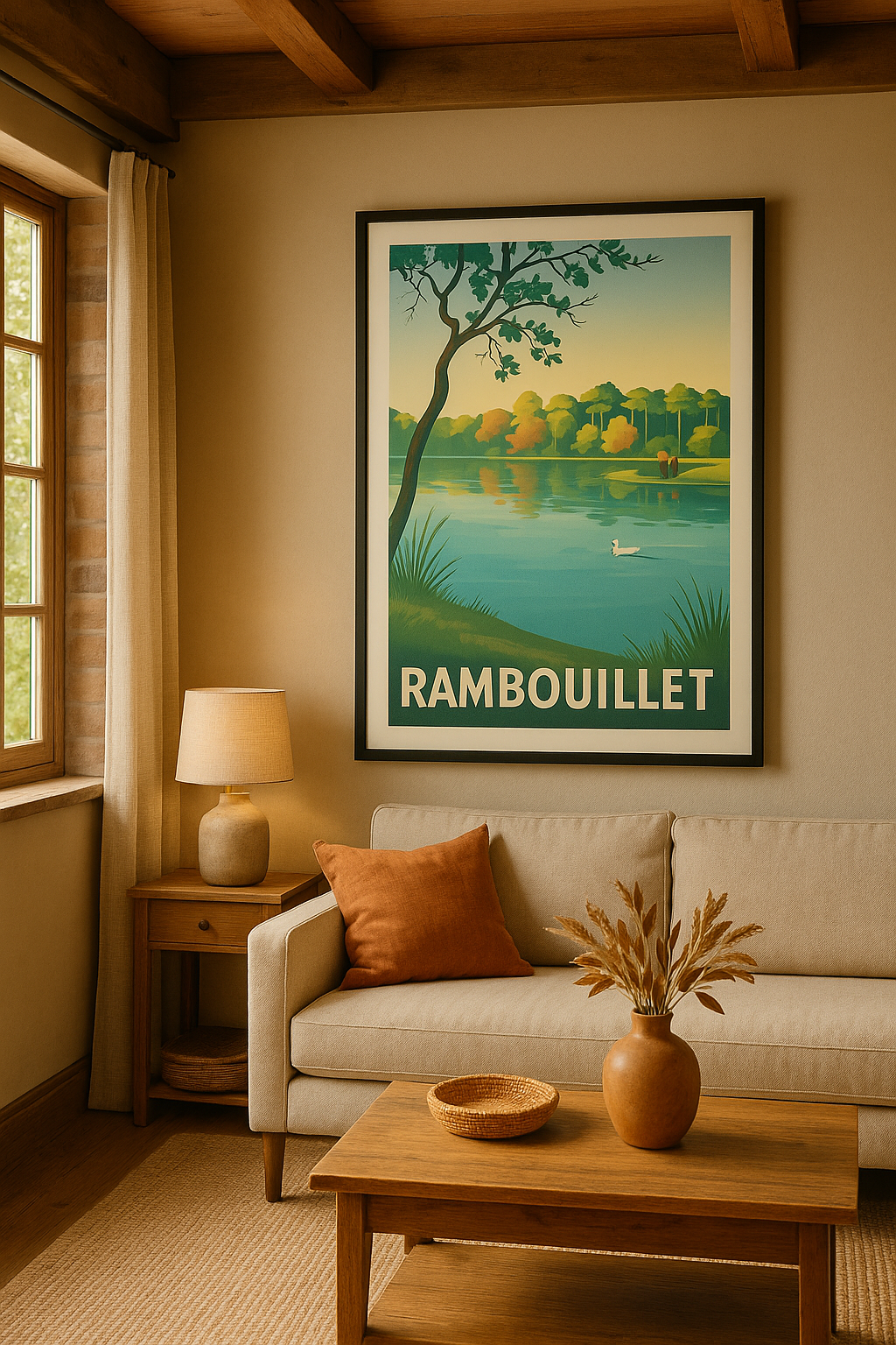 Affiche Rambouillet — Sérénité au bord du lac · poster d'art de Rambouillet