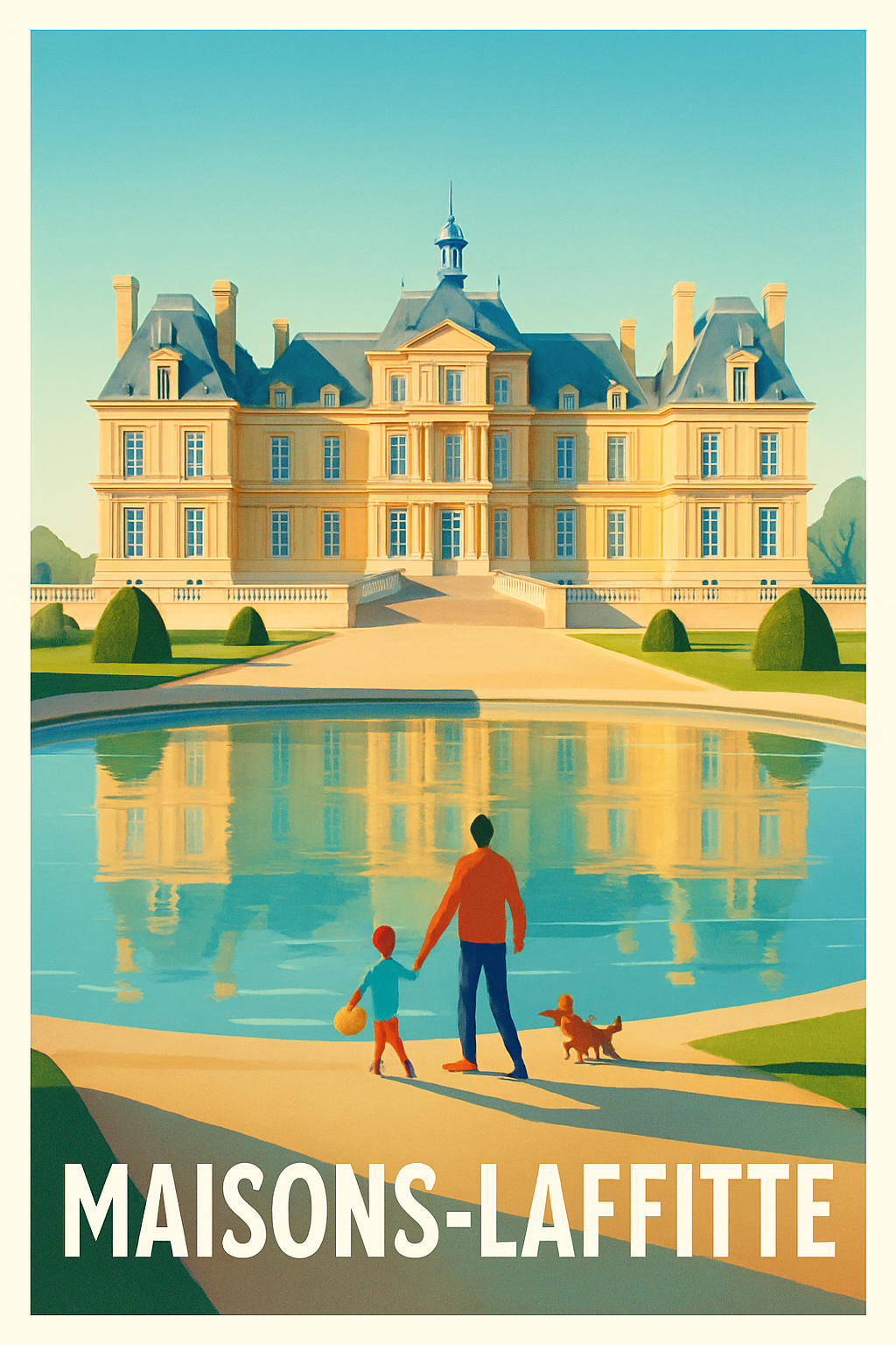 Yvelines France Pas de Cadre / 20 × 30cm Affiche de Maisons-Laffitte - Élégance et Sérénité au Château