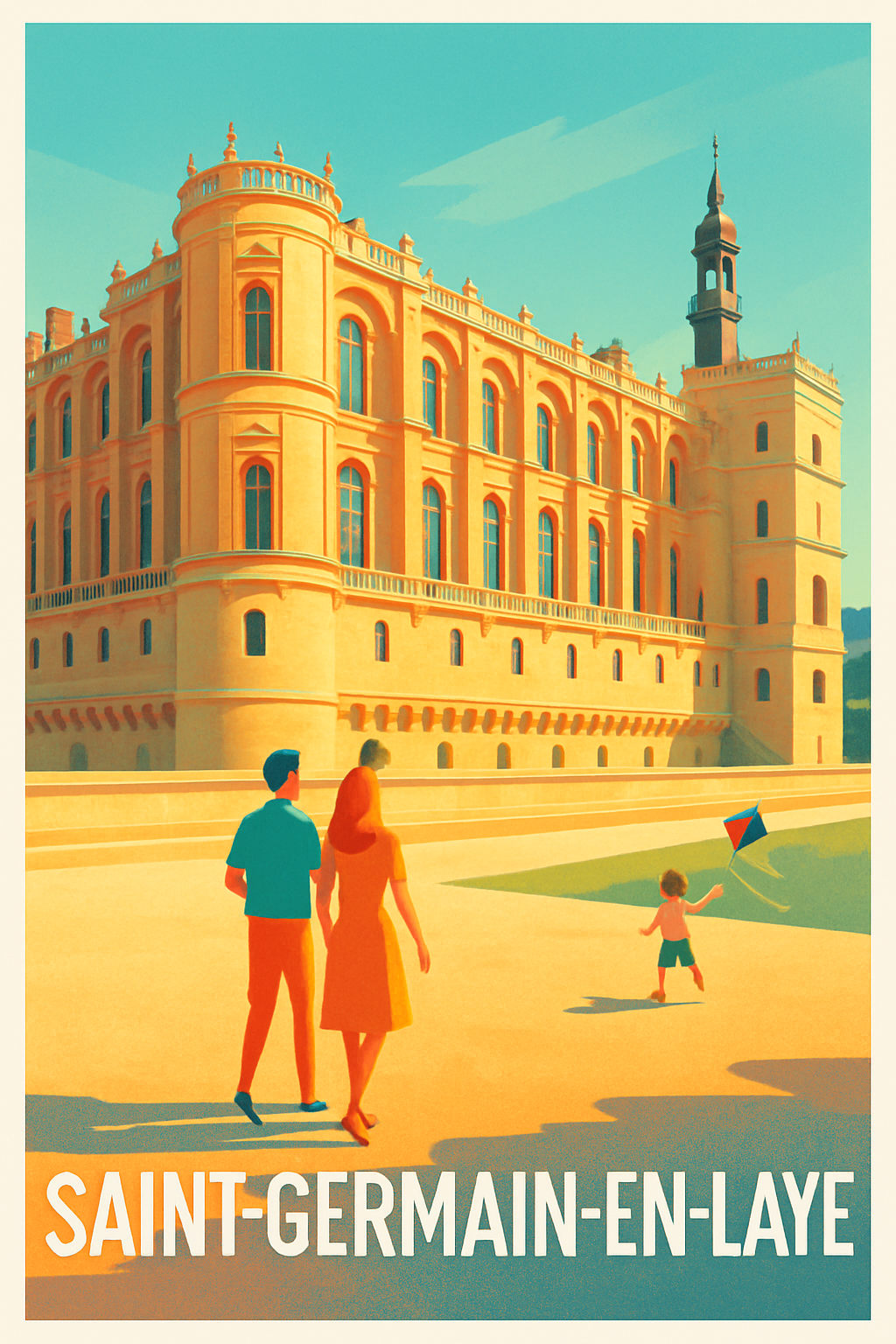 Yvelines France Pas de Cadre / 20 × 30cm Affiche de Saint-Germain-en-Laye - Charme et patrimoine royal