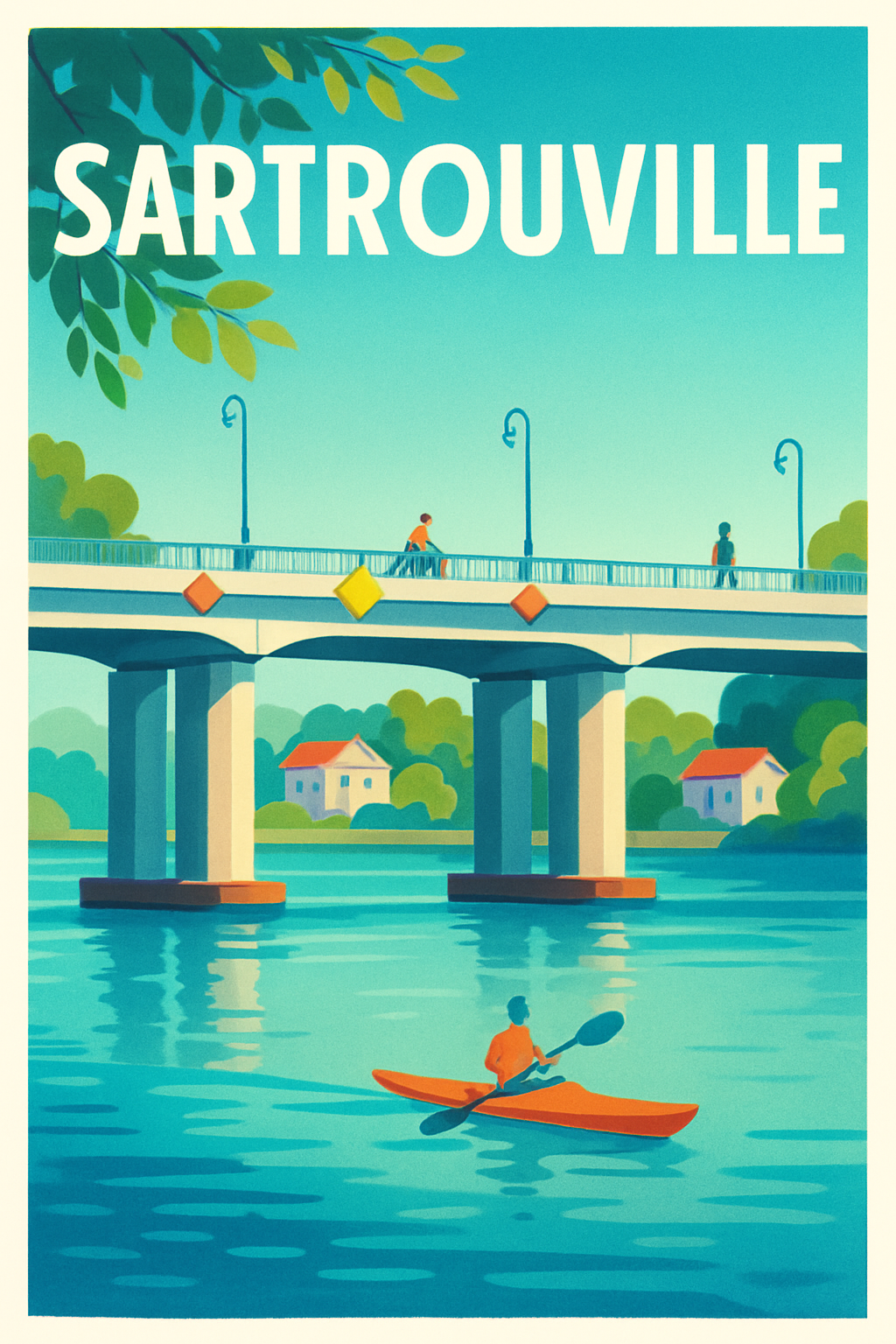 Affiche Sartrouville — Évasion au fil de l'eau · poster d'art de Sartrouville