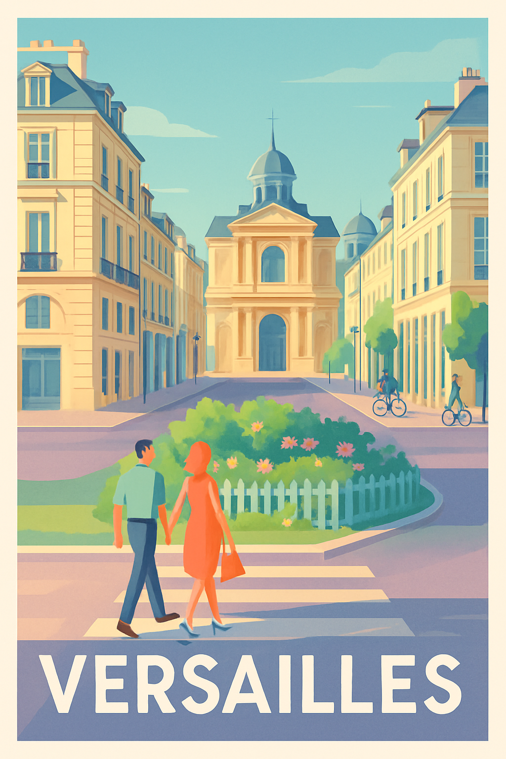 Yvelines France Pas de Cadre / 20 × 30cm Affiche de Versailles - Promenade romantique au cœur de la ville
