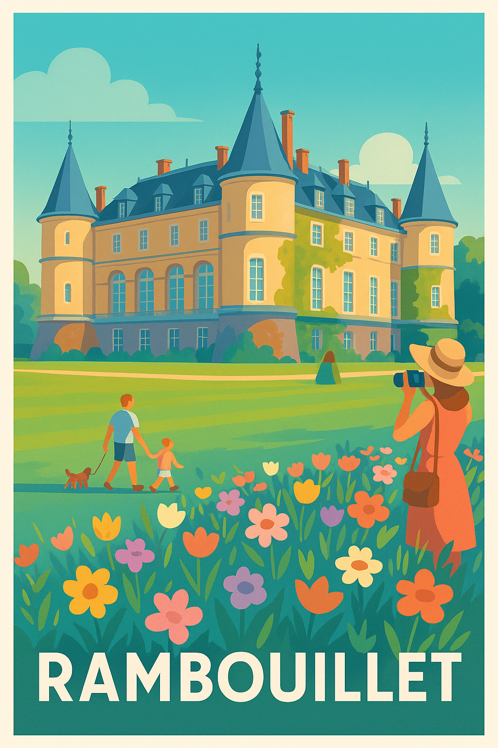 Affiche Rambouillet — Charme bucolique et patrimoine · poster d'art de Rambouillet