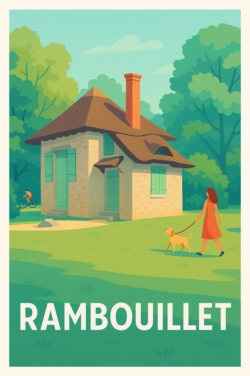 Yvelines France Pas de Cadre / 20 × 30cm Affiche Rambouillet - Escapade bucolique en pleine nature